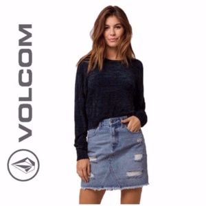VOLCOM Stoned Ripped Denim Skirt NWT